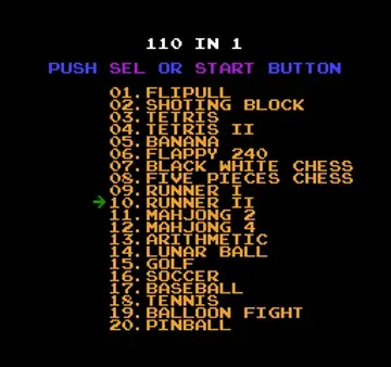 110 in 1 (Asia) (En) (Pirate)-Nintendo NES